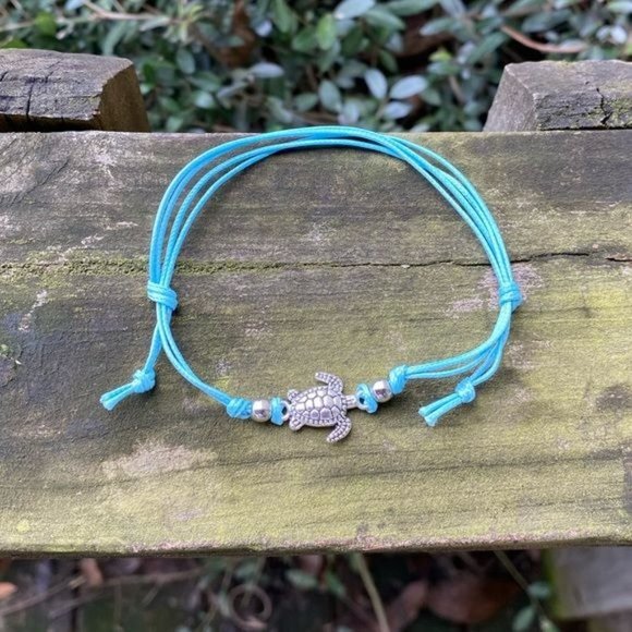 Blue Turtle Anklet Bracelet - Picture 2 of 3